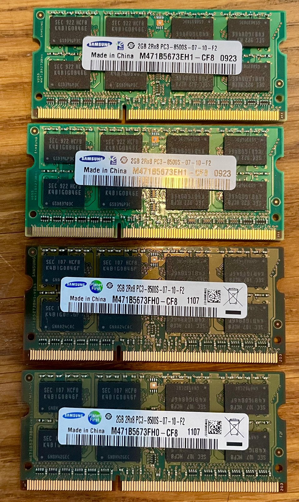 4x Samsung 2GB DDR3 RAM voor MacBook / Laptop (8GB Totaal), Computers en Software, RAM geheugen, Ophalen of Verzenden, Zo goed als nieuw