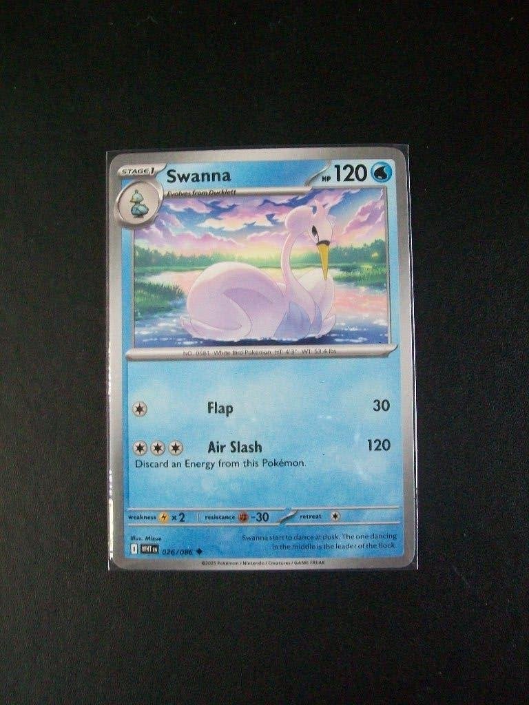 4062: Nieuwe Pokemonkaart SWANNA HP 120 (026/086), Verzenden, Nieuw, Losse kaart
