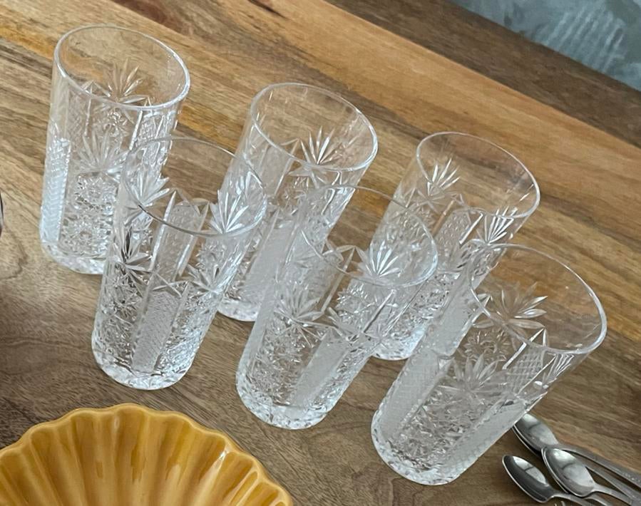 6 hobstar glazen, Ophalen of Verzenden