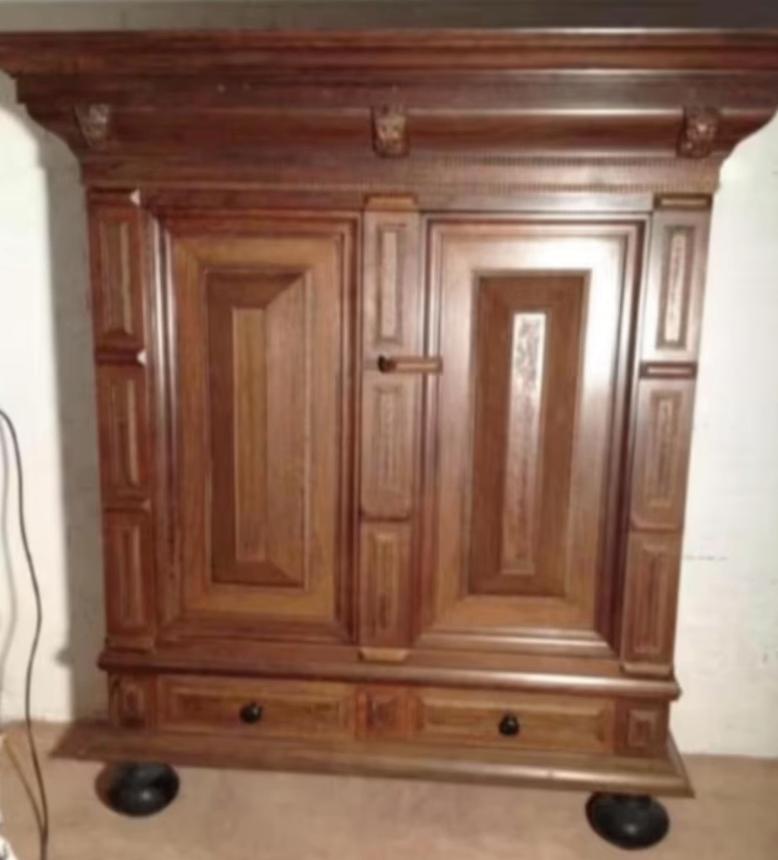 Eikenhouten kussenkast, rankenkast, kast; 187*178*36,5 cm, Huis en Inrichting, Ophalen, Met plank(en), 150 tot 200 cm, Eikenhout