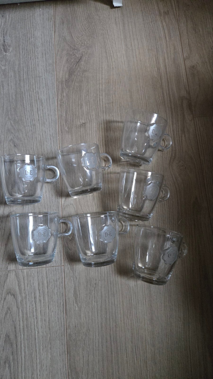Douwe egberts tea glazen 7 stuks, Ophalen of Verzenden, Zo goed als nieuw, Overige typen
