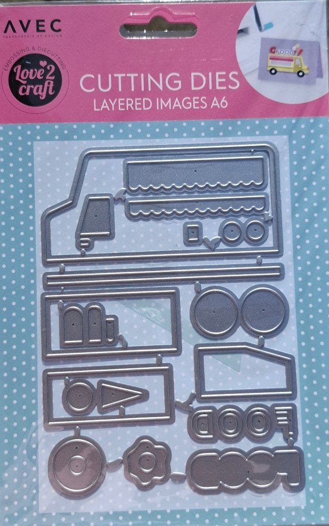 Cutting Dies Snijmal nr 30 Embossing Foodtruck NIEUW, AVEC Love2Craft, Onbekend, Nieuw, Ophalen of Verzenden