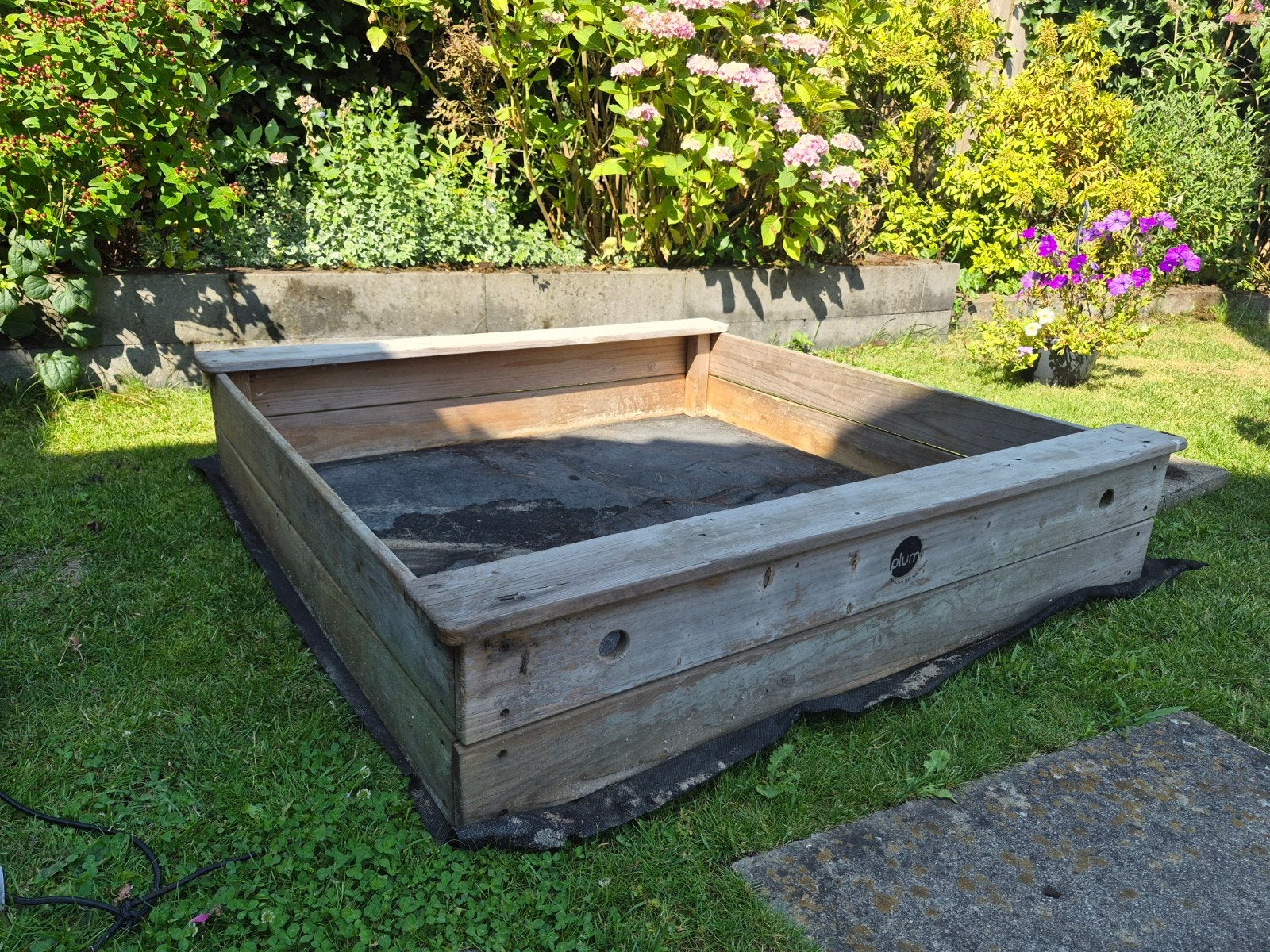 Houten zandbak - Plum, Ophalen, Gebruikt