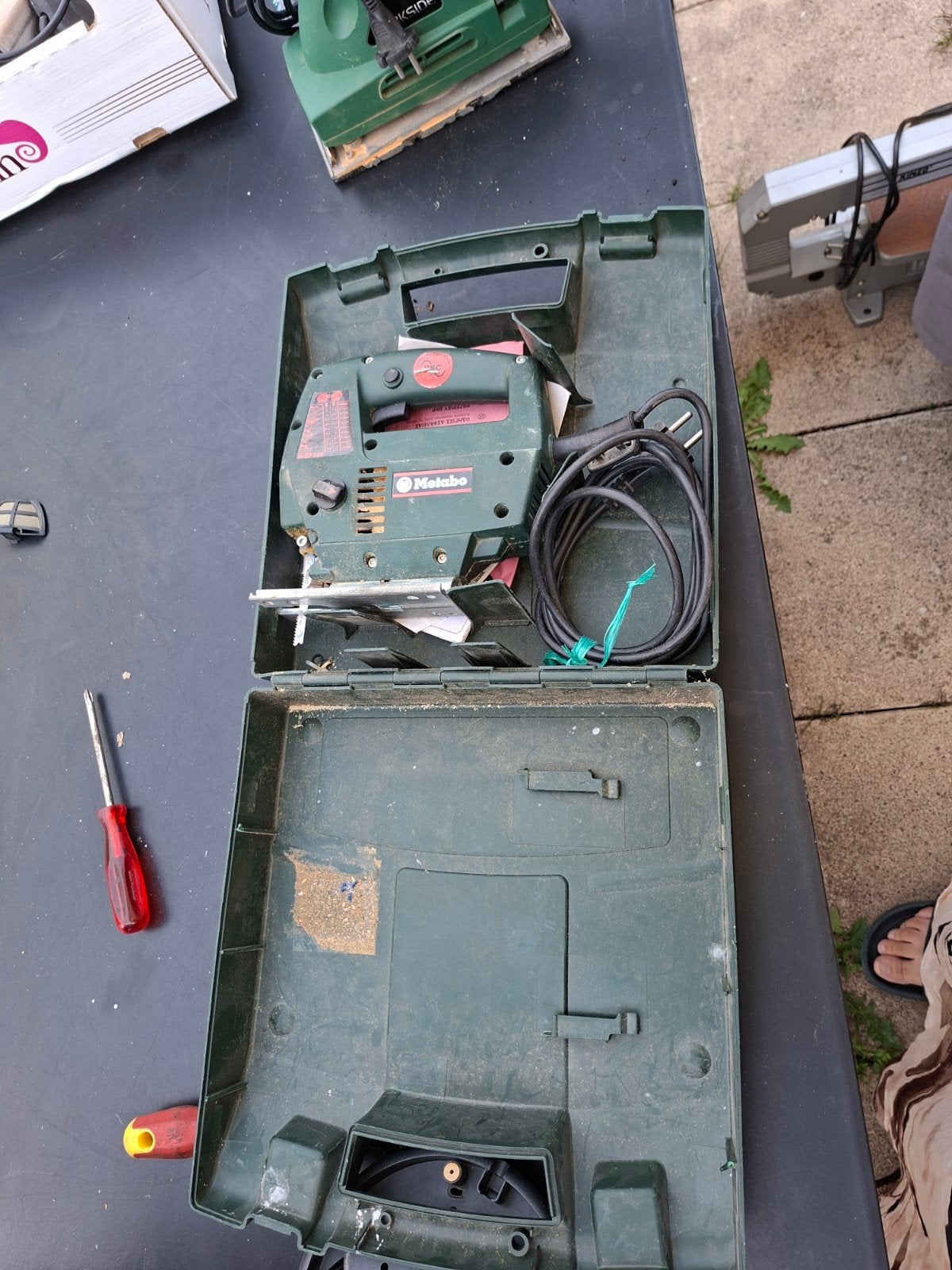 Metabo zaagmachine elecktrisch inclusief boekje, Cirkelzaag, Ophalen of Verzenden, Zo goed als nieuw, 30 tot 70 mm