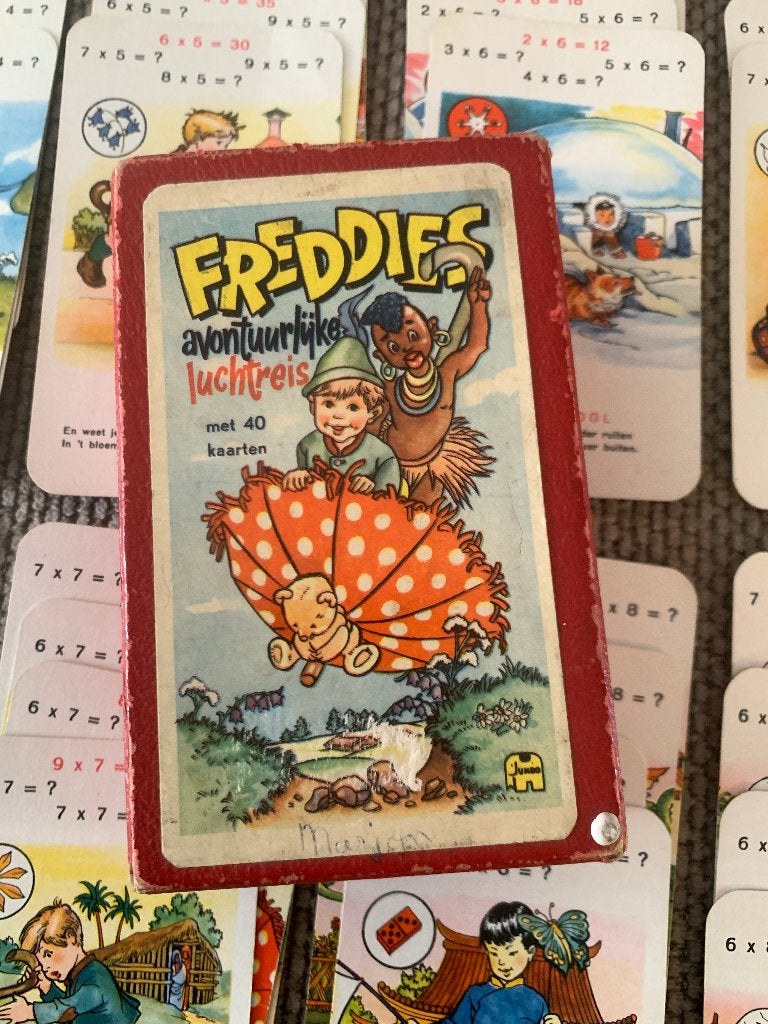 Vintage Kwartetspel Freddies avontuurlijke luchtreis rekenen, Verzamelen, Ophalen of Verzenden, Gebruikt, Kwartet(ten)