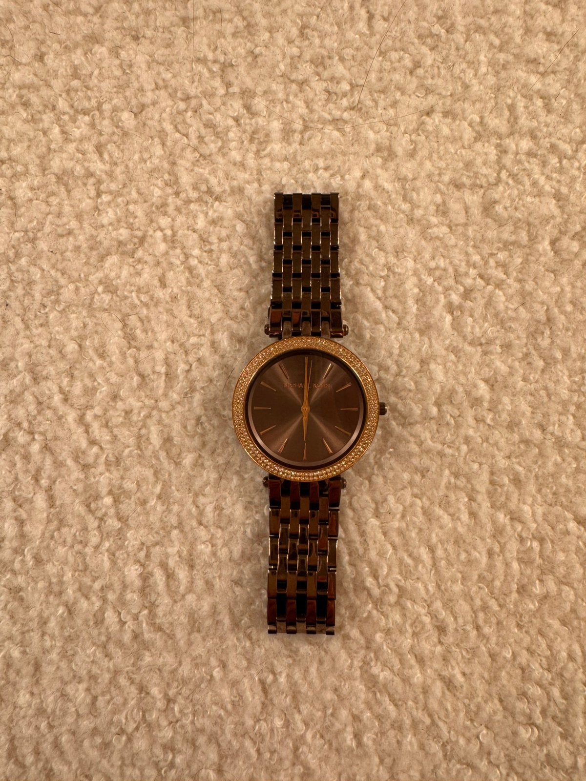 Michael Kors MK3416 bruin roestvrij, Sieraden, Tassen en Uiterlijk, Overige merken, Gebruikt, Staal, Polshorloge