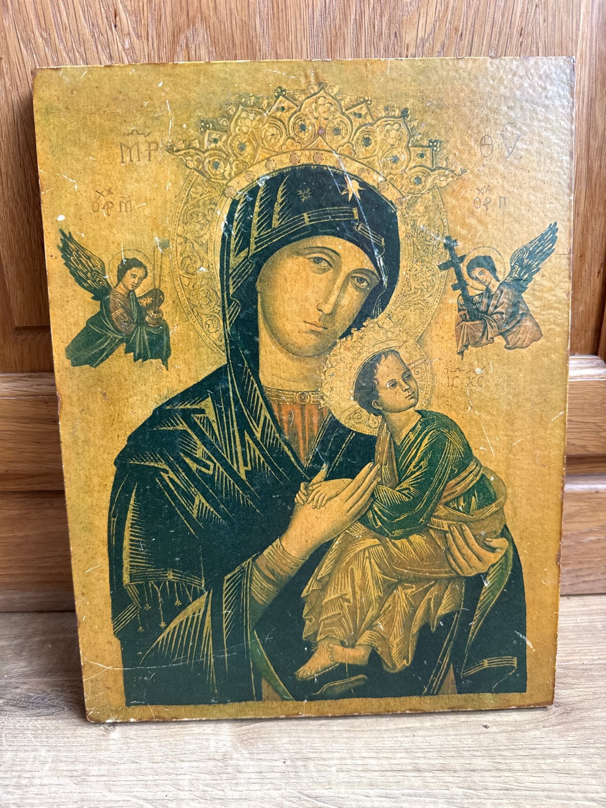Dit is een houten paneel met een klassieke weergave, Antiek en Kunst, Ophalen