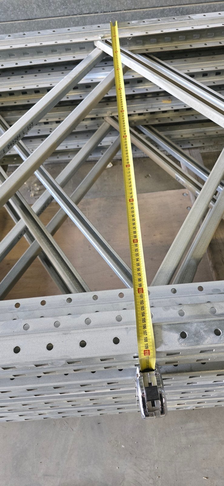 Verzinkte palletstelling gegalvaniseerd Dexion P90 550x110cm, Ophalen, Gebruikt, IJzer