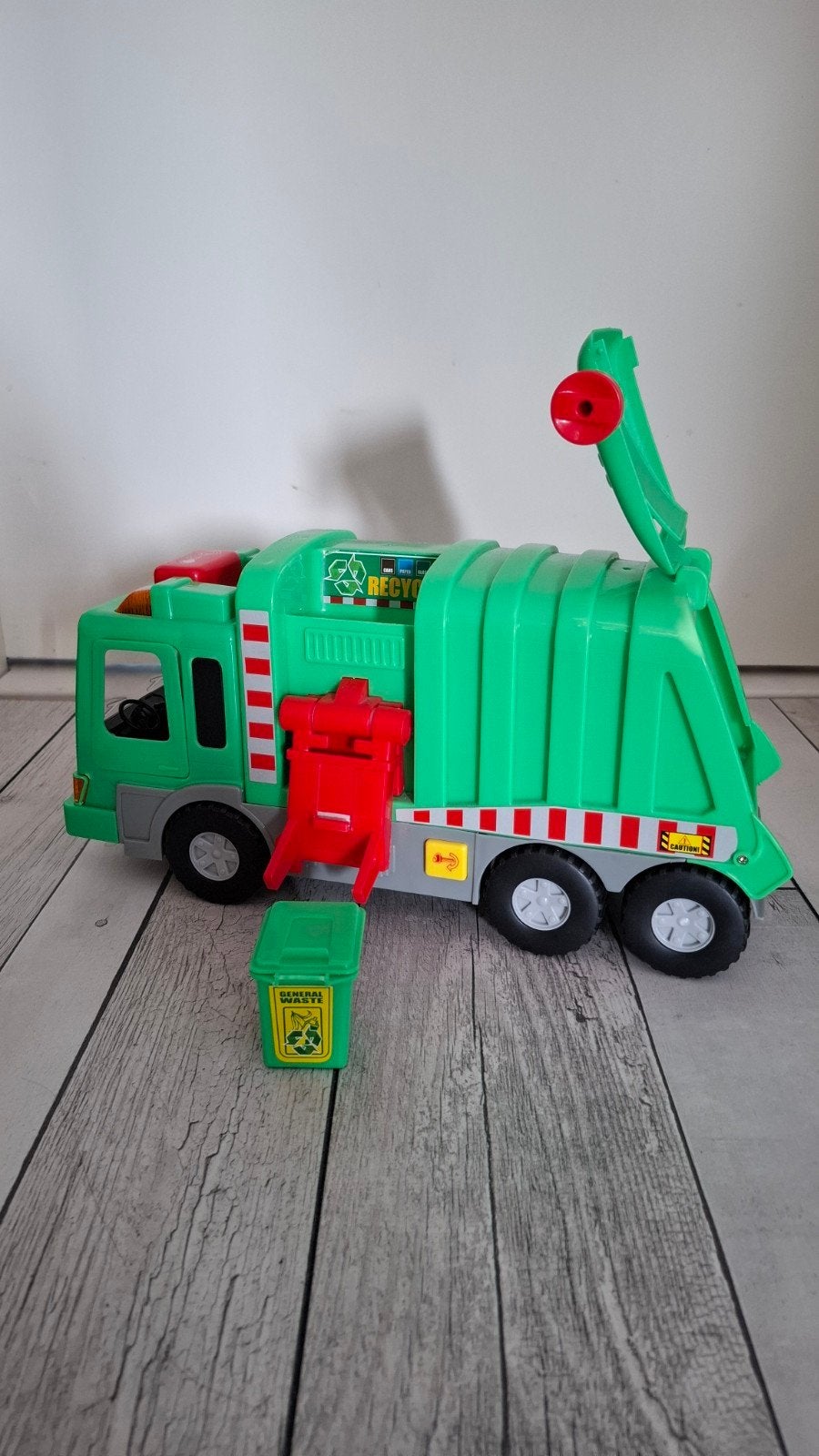 Speelgoed vuilniswagen met container en geluid, Ophalen of Verzenden, Gebruikt