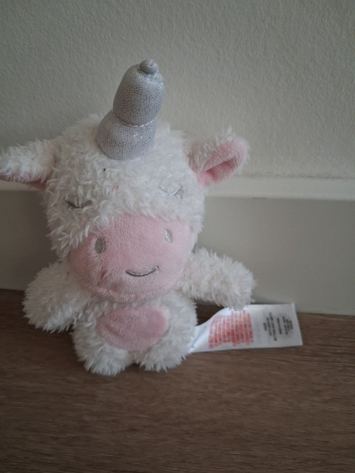 Knuffel Primark eenhoorn wit roze 16 cm L533, Ophalen of Verzenden, Zo goed als nieuw, Overige typen