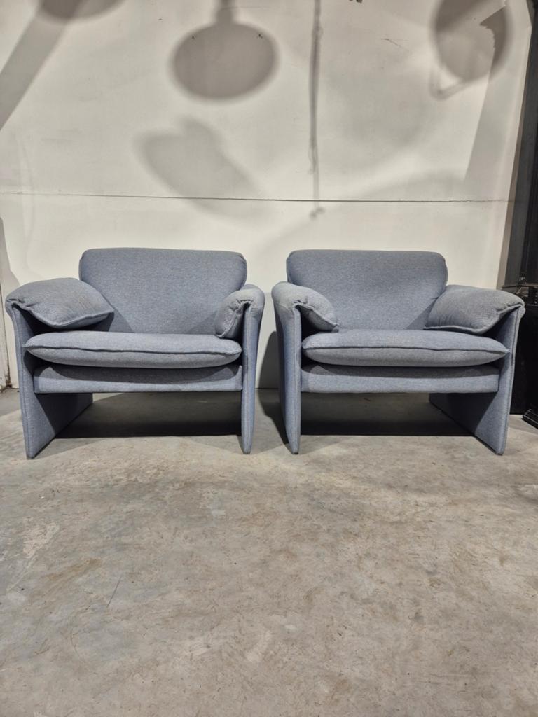 2 x bora bora leolux fauteuil grijsblauwe stof, Huis en Inrichting, Fauteuils, Stof, 75 tot 100 cm, 75 tot 100 cm, Ophalen