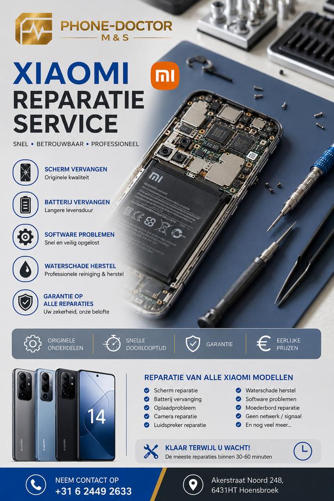 Xiaomi Reparatie Service, Ophalen of Verzenden, Zo goed als nieuw, Phonedoctorms@gmail.com, Desktop