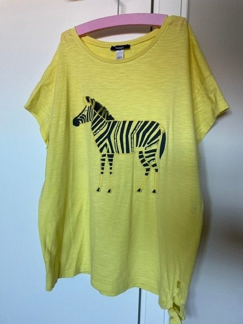 Gele Zara T-shirt met een zebra afbeelding, 158 cm, Ophalen, Meisje, Zo goed als nieuw, Zara