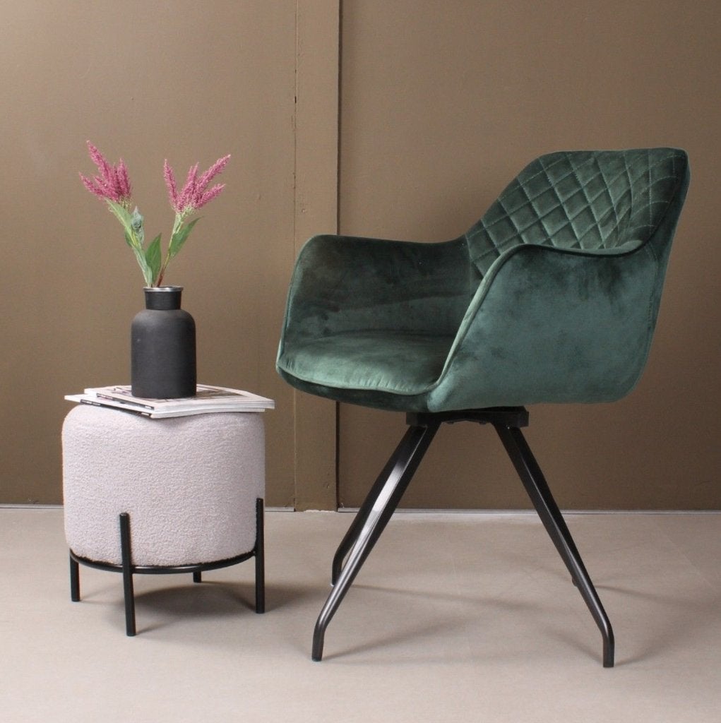 4x velvet stoel groen - groene eetkamerstoel velvet - stoel, Ophalen, Wit, Nieuw, Vier