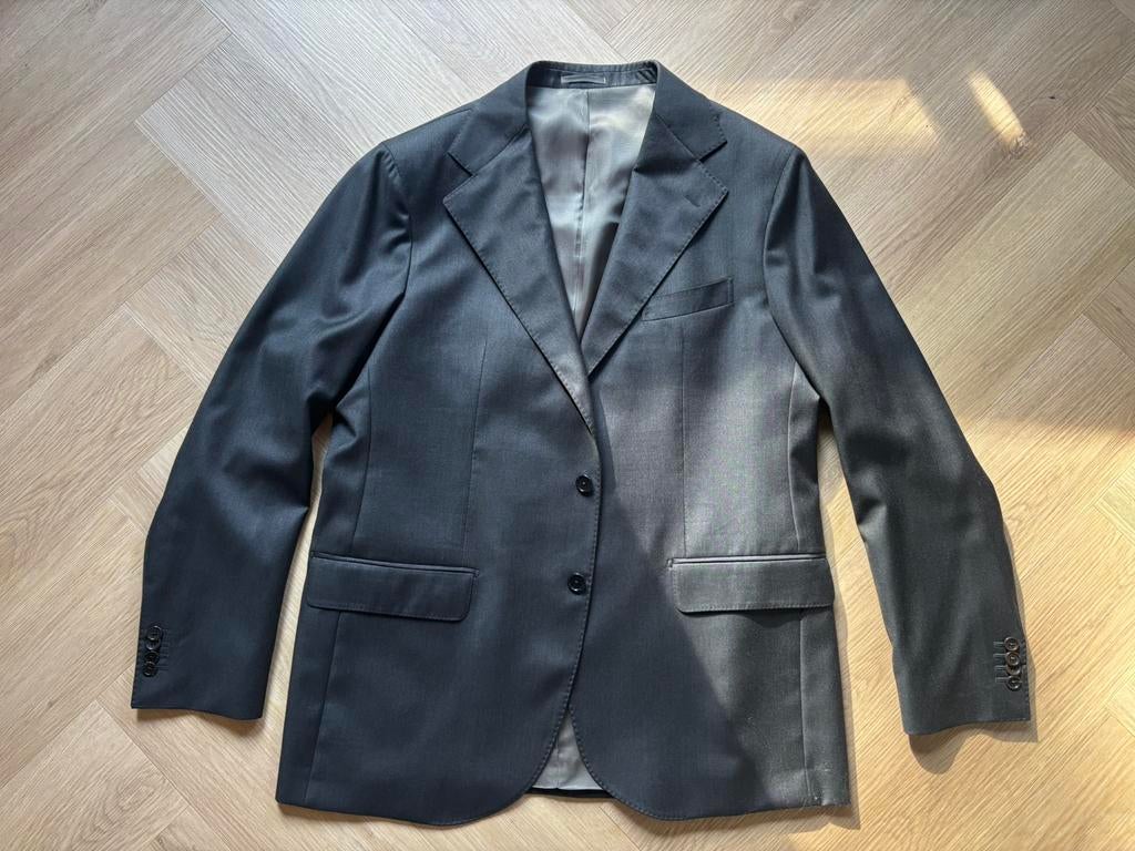 Luxe Carini colbert – Loro Piana Zelander merino wol– mt 54, Ophalen of Verzenden, Zo goed als nieuw, Maat 52/54 (L), Blauw