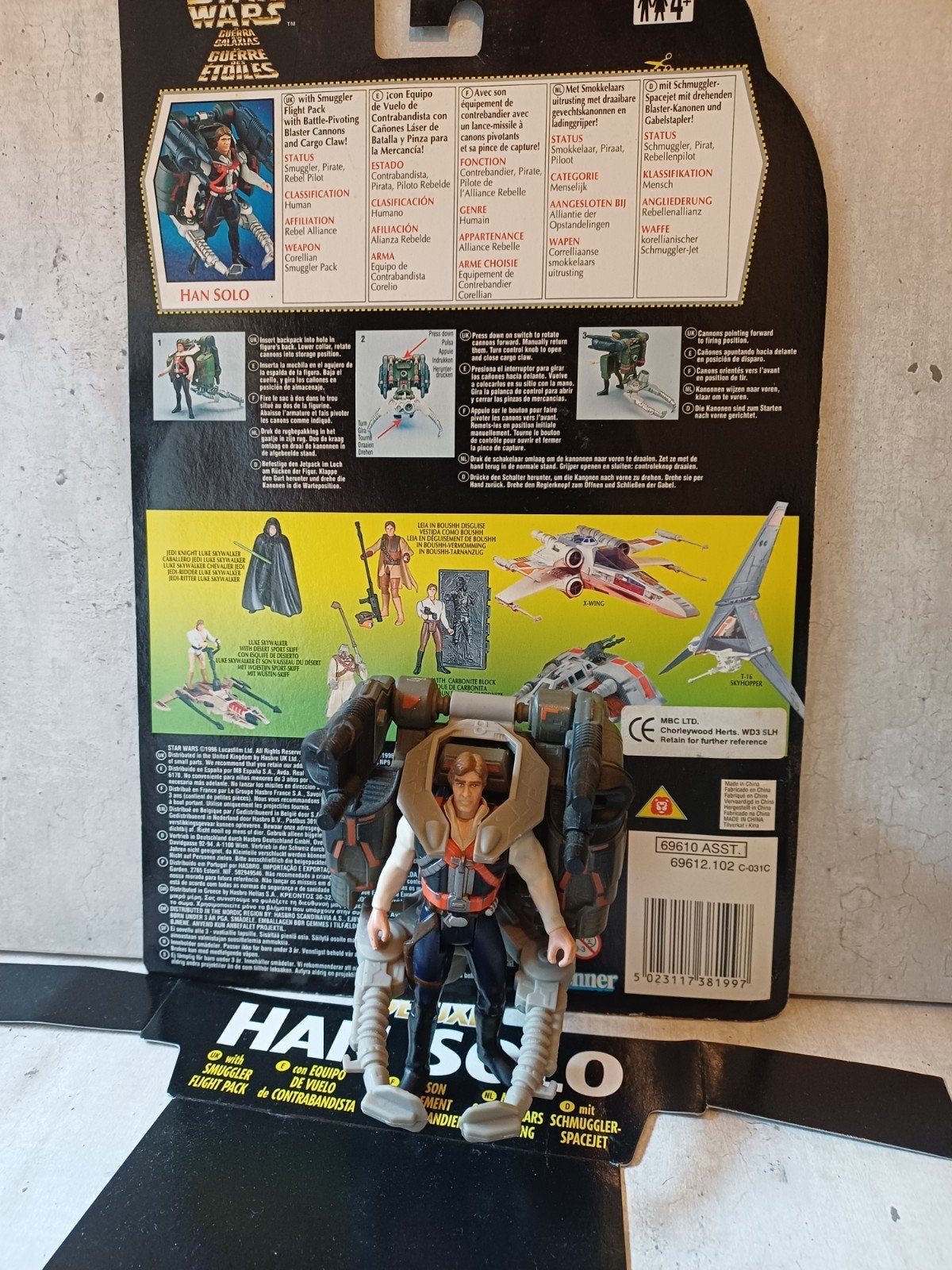 Star Wars POTF Han Solo Deluxe Smugglers flight pack, Ophalen of Verzenden, Actiefiguurtje