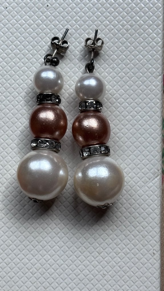 Oorbellen 3-kleuren jaren 80, Sieraden, Tassen en Uiterlijk, Overige materialen, Overige kleuren, Ophalen of Verzenden, Zo goed als nieuw