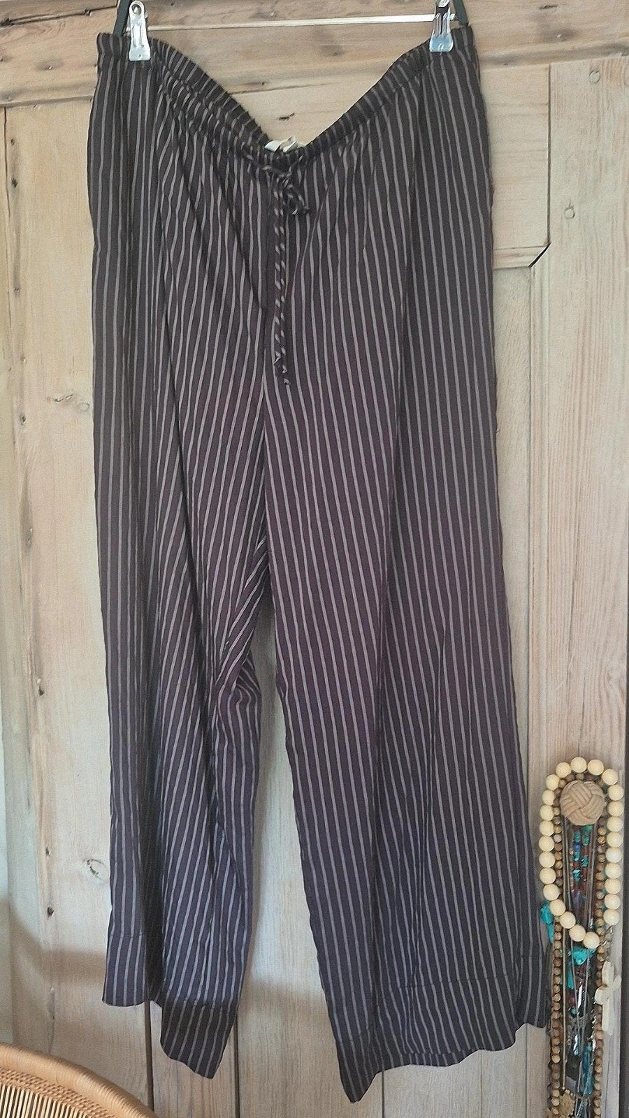 H&M Antraciet Grijze Krijtstreep Broek Maat L (valt ruim), H&M, Maat 46/48 (XL) of groter, Nieuw, Ophalen of Verzenden