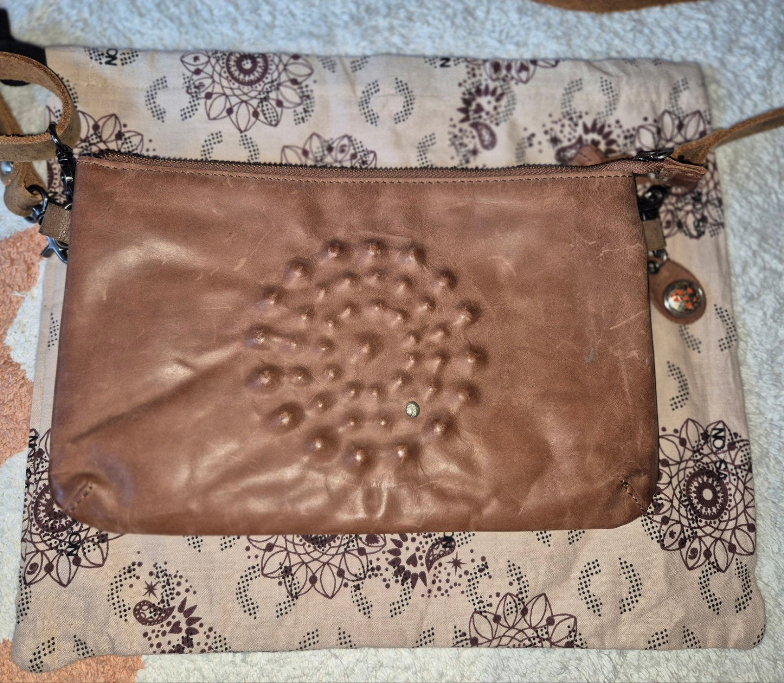 Noosa Amsterdam artwork Leren Crossbodytas, Ophalen of Verzenden, Nieuw, Bruin, Schoudertasje