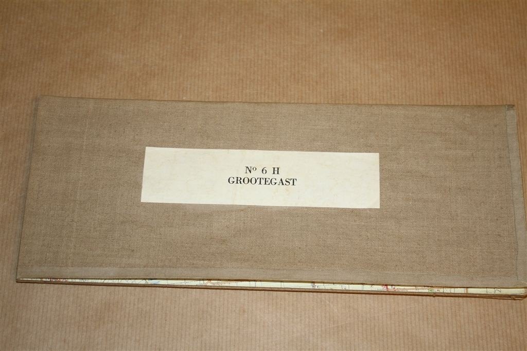 Oude stafkaart op linnen - Grootegast - 1970, Ophalen of Verzenden, 1800 tot 2000, Nederland, Landkaart