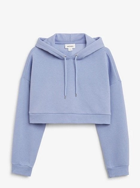 Pastel blue cropped hoodie (Monki), Kleding | Dames, T-shirts, Blauw, Ophalen of Verzenden, Maat 34 (XS) of kleiner, Gedragen