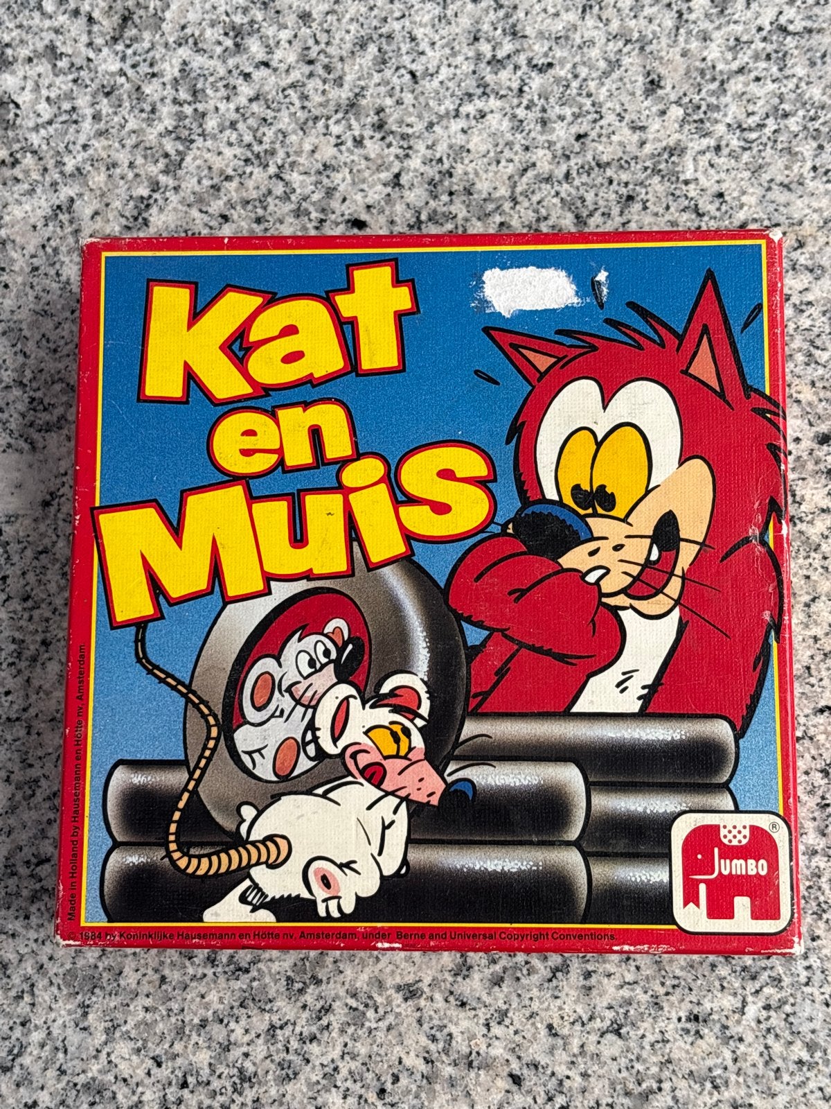 Kat en Muis bordspel - Vintage Jumbo spel, Een of twee spelers, Ophalen of Verzenden, Gebruikt