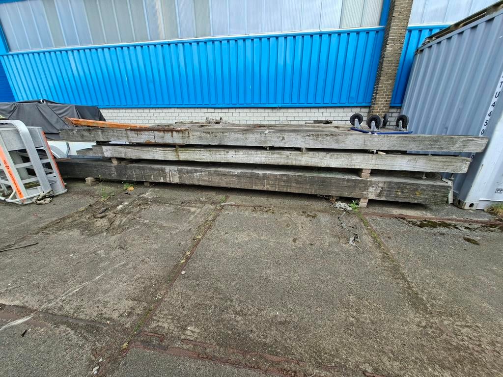 Robuuste meerpalen - Ideaal voor decoratie of constructie, Doe-het-zelf en Verbouw, Hout en Planken, Ophalen, Gebruikt, Balk, Overige houtsoorten