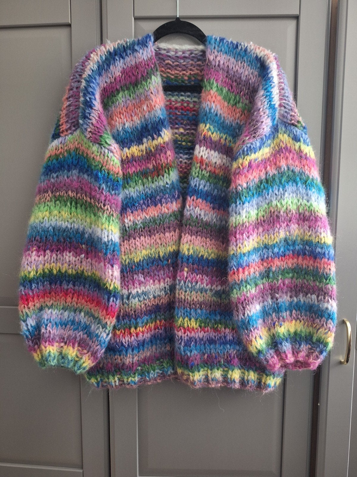Nieuw handgemaakt mohair/merino vest, een maat, Ophalen of Verzenden, Nieuw, Maat 46/48 (XL) of groter, Meerkleurig
