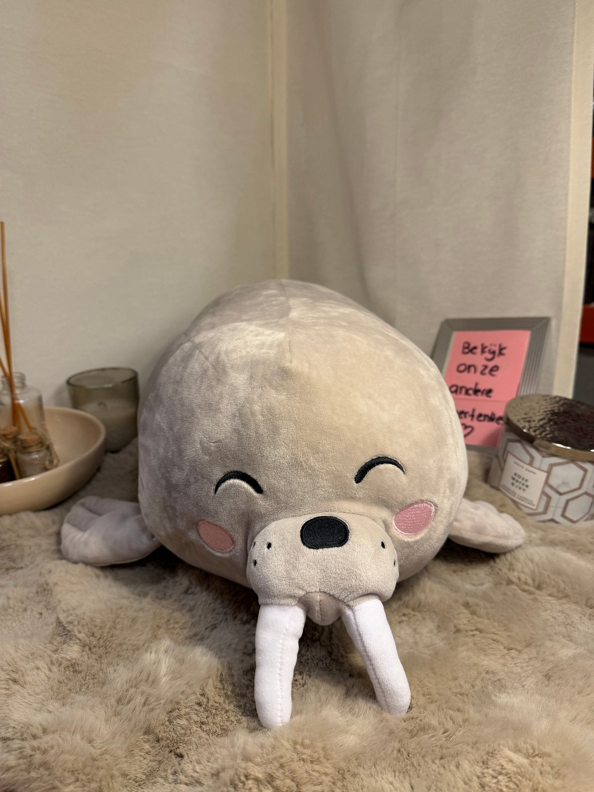Schattige Walrus Knuffel - Zo goed als nieuw, Overige merken, Overige karakters, Overige typen, Ophalen of Verzenden