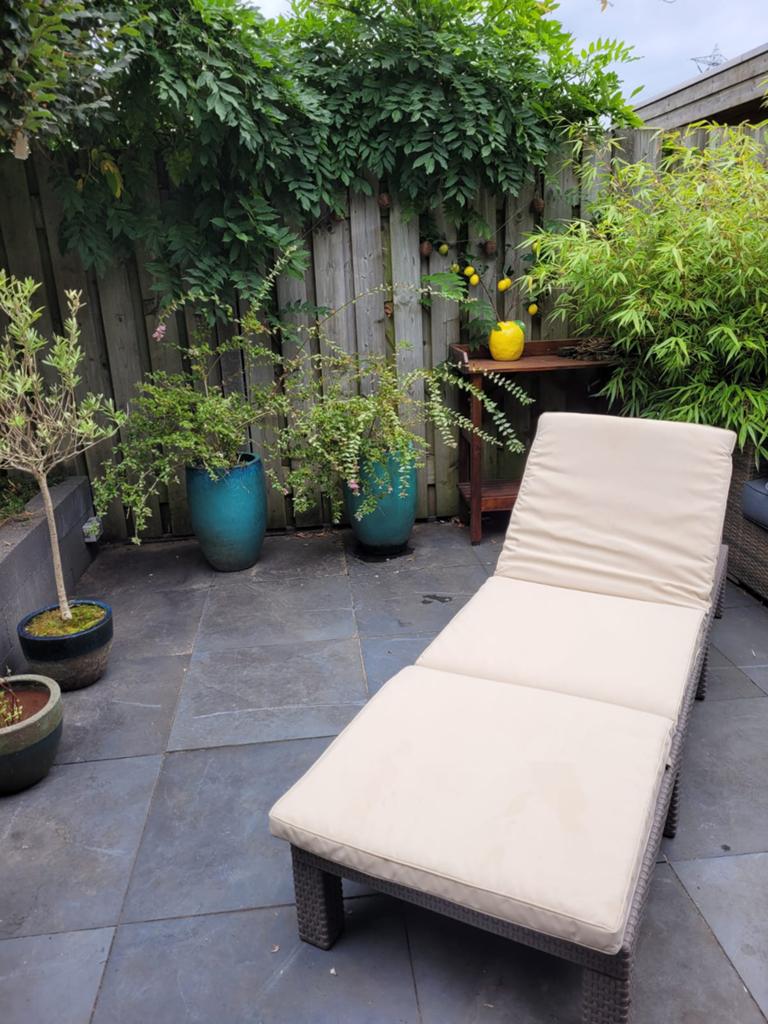 Te koop, 3 delig ligbed, Tuin en Terras, Ligbedden, Ophalen, Gebruikt, Kunststof, Verstelbaar