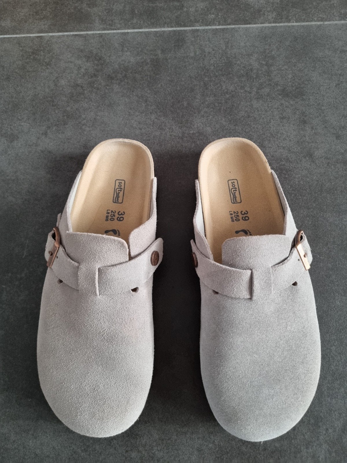 Birkenstock Boston taupe mt 39 zgan, Overige kleuren, Instappers, Ophalen of Verzenden, Zo goed als nieuw