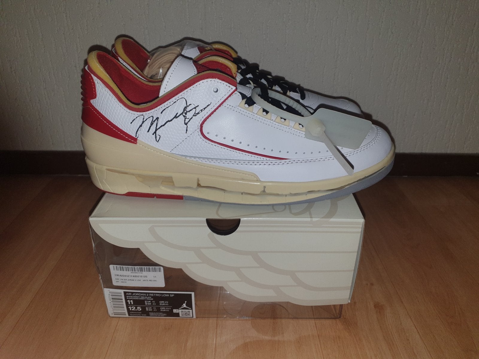Jordan 2 Retro Low SP Off-White White Red US 11 Maat 45, Kleding | Heren, Schoenen, Ophalen, Wit, Nieuw, Sneakers of Gympen