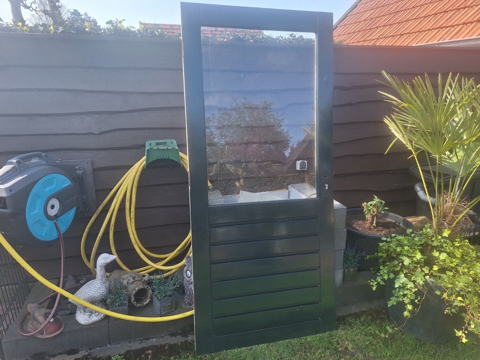 hardhouten deur, Ophalen, Gebruikt, Buitendeur, 200 tot 215 cm
