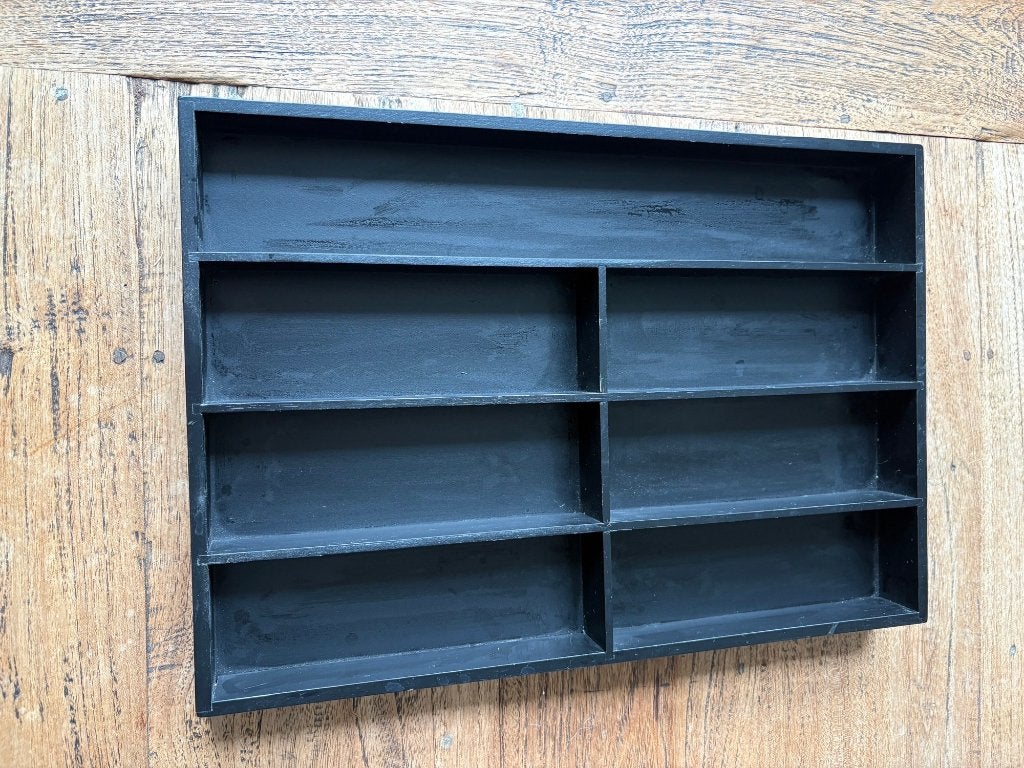 bestekbak bamboe - 7 vakken - 4 x 44 x 30,5 cm - zwart, Ophalen of Verzenden, Nieuw