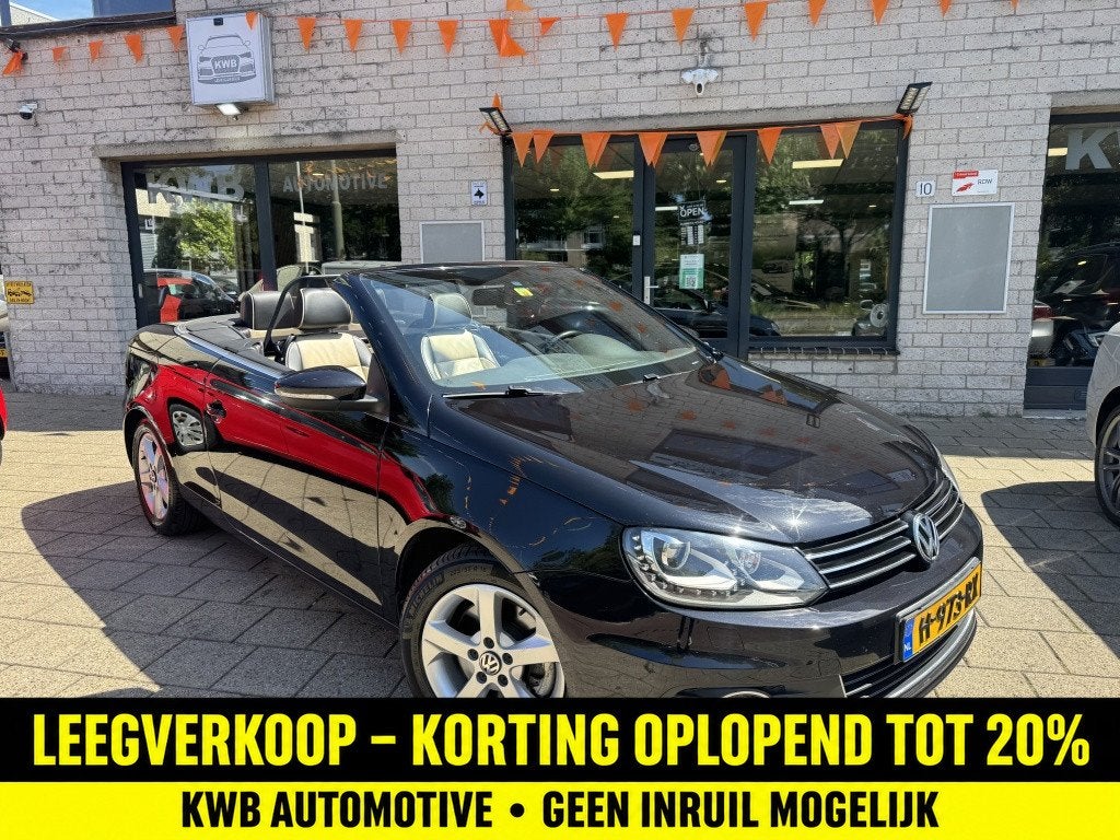 Volkswagen Eos 2.0 TSI Highline | Automaat | Leer 2 Tone, Auto's, Gebruikt, 4 cilinders, 4 stoelen, Zwart