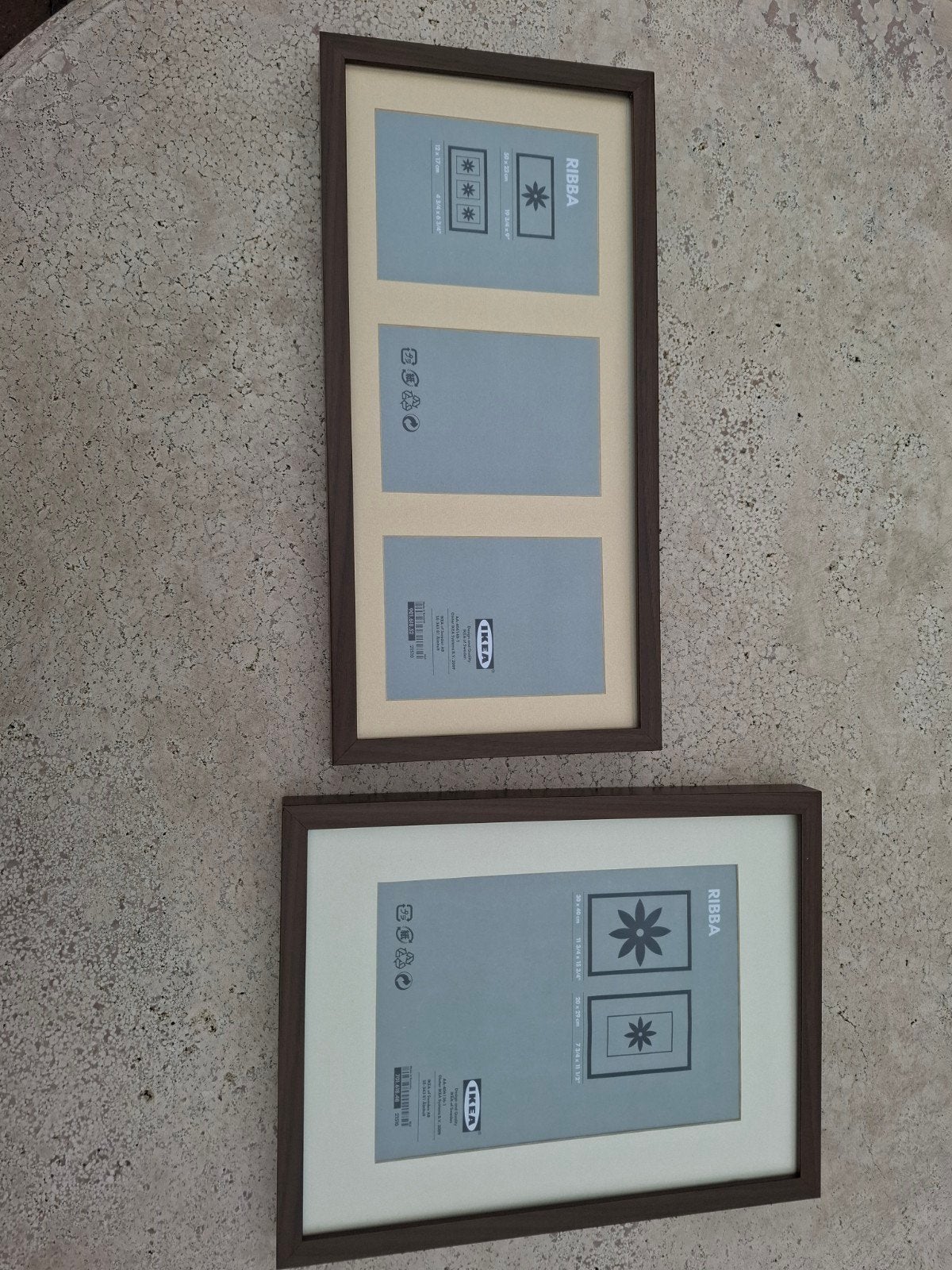2x IKEA Ribba fotolijst bruin (50x23cm en 30x40cm), Ophalen, Bruin, Zo goed als nieuw, Hout