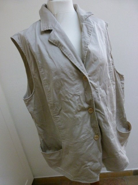 Setterlady maat 52 XXL hesje gilet beige katoen met elastine, Kleding | Dames, Overige typen, Beige, Ophalen of Verzenden, Zo goed als nieuw