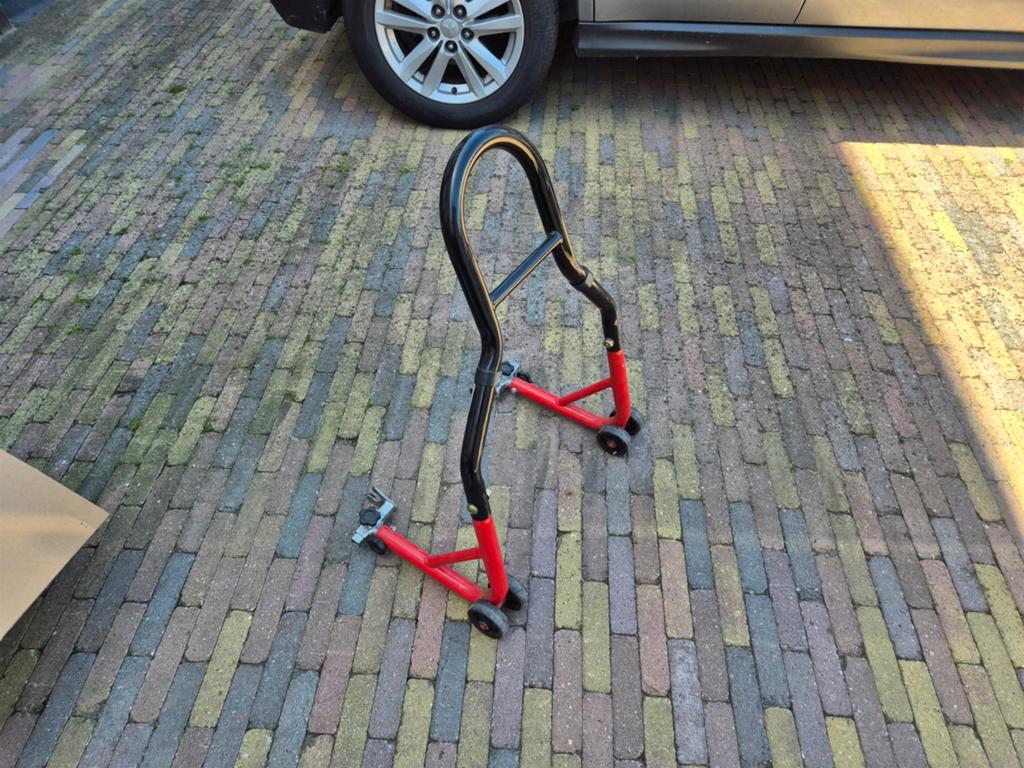 Verstelbare Motor Paddockstand Achterwiel - Zwart/Rood lift, Ophalen of Verzenden, Gebruikt