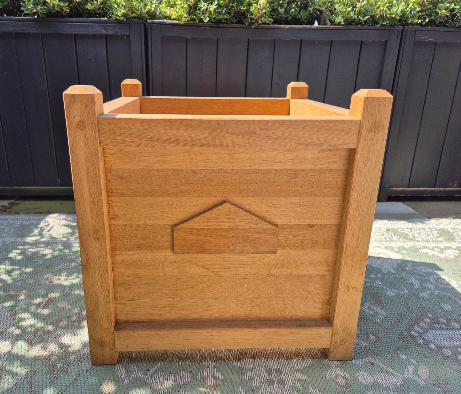 Prachtige grote massief eiken plantenbak 60x60 cm., Ophalen, Hout, 60 cm of meer