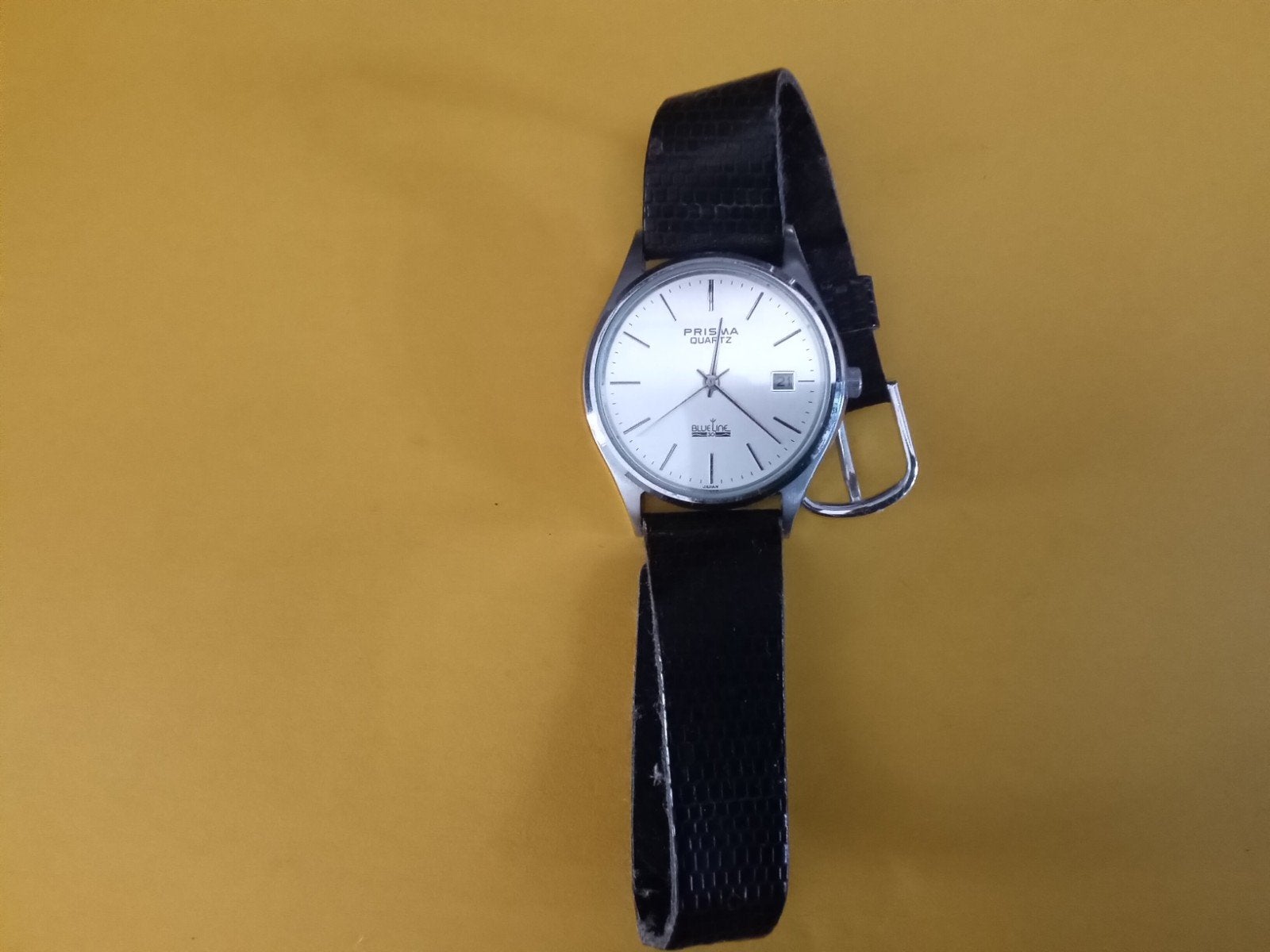 Prisma Quartz Polshorloge met Leren Bandje, Overige merken, Staal, Polshorloge, Ophalen of Verzenden