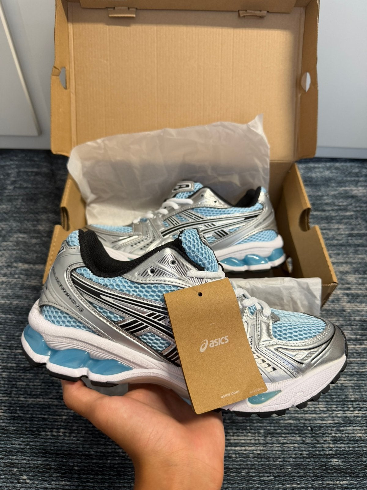 Asics Gel-Kyano 14 Arctic Sky Pure Silver, Overige kleuren, Nieuw, Ophalen of Verzenden, Sneakers of Gympen