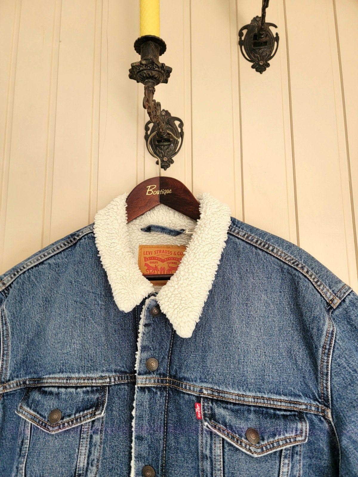 Schitterende originele Levi's Teddy (Sherpa) jas XXL zie afm, Kleding | Heren, Levi's, Blauw, Overige maten, Ophalen of Verzenden