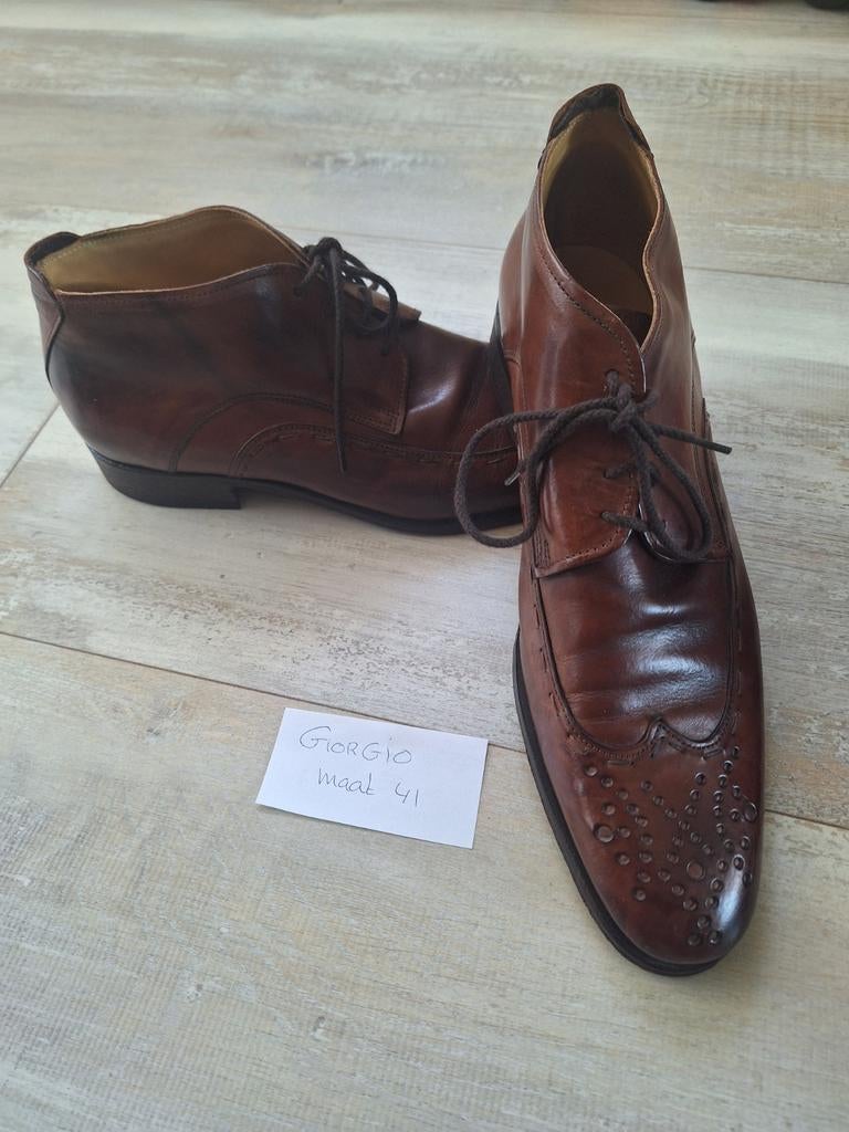 Bruin leren Giorgio schoenen maat 41 prijs is incl. verzendk, Ophalen of Verzenden, Zo goed als nieuw, Bruin