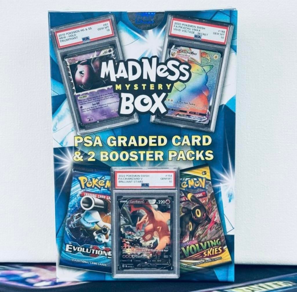 Pokémon Mystery box - PSA Graded Card & Packs - Madness Box, Ophalen of Verzenden, Nieuw