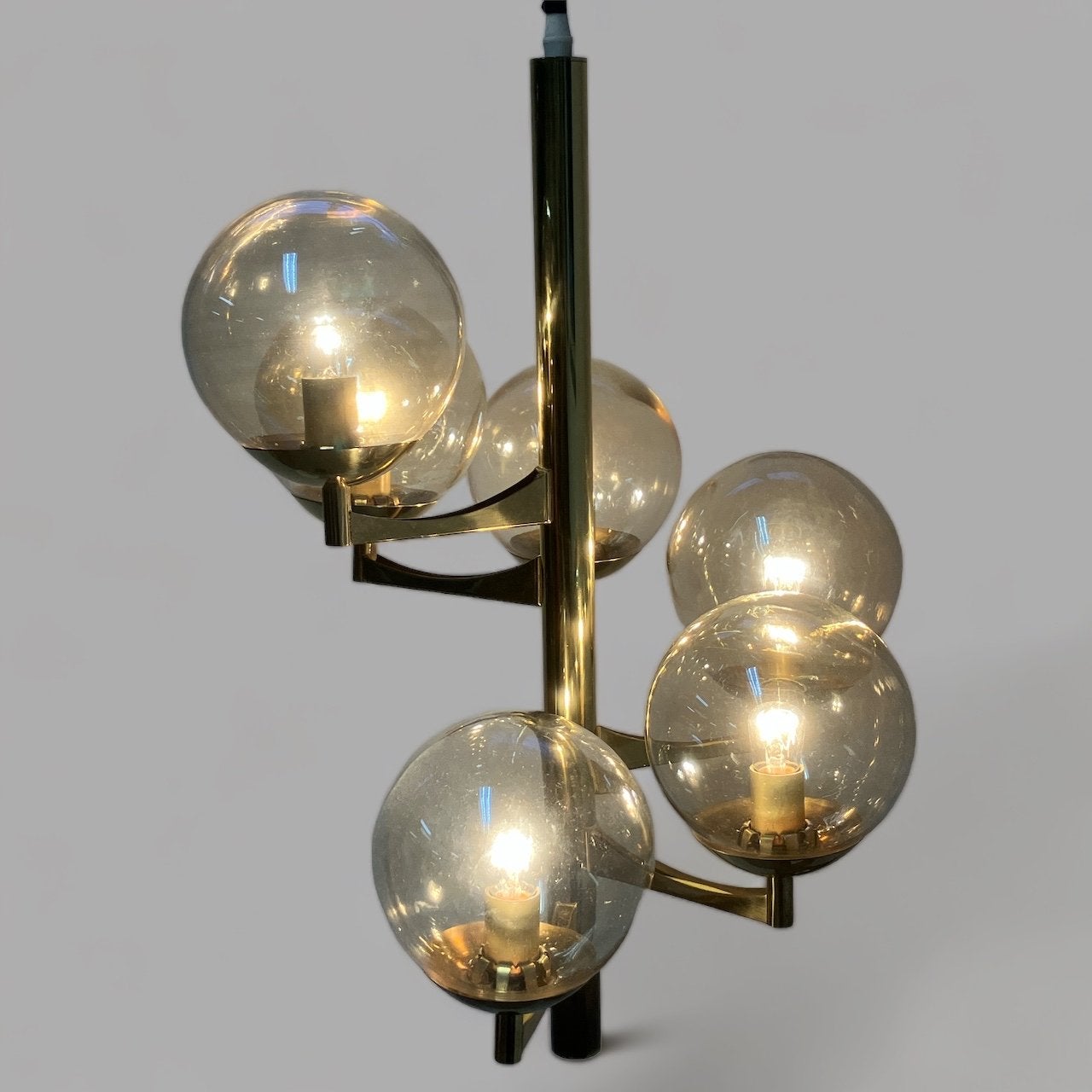 Vintage Italiaanse Sciolari  lamp, 1960/70, glazen bollen, Ophalen