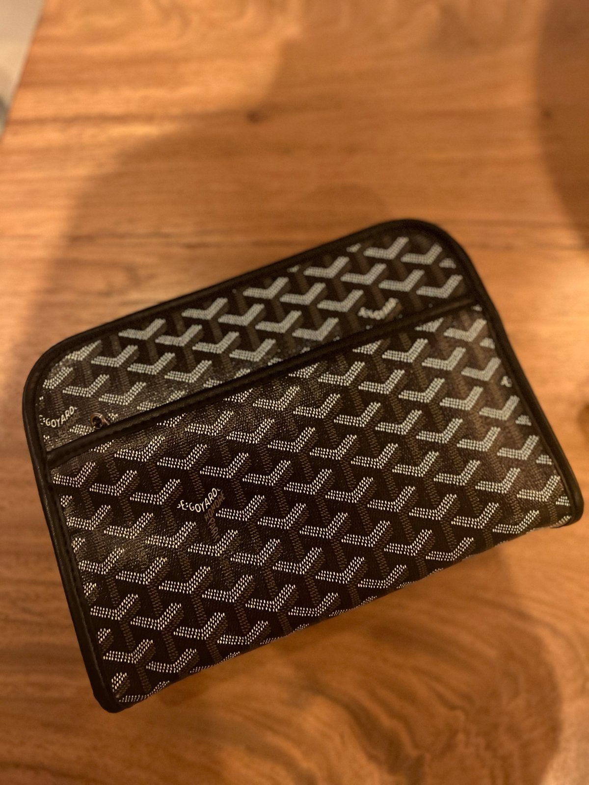 Goyard Clutch met Dustbag - Leer Gevoerd, Ophalen of Verzenden, Gebruikt, Zwart, Avondtasje
