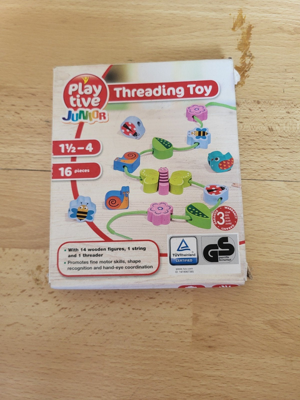 Playtive Junior Rijgspel met houten kralen, Ophalen of Verzenden, Zo goed als nieuw