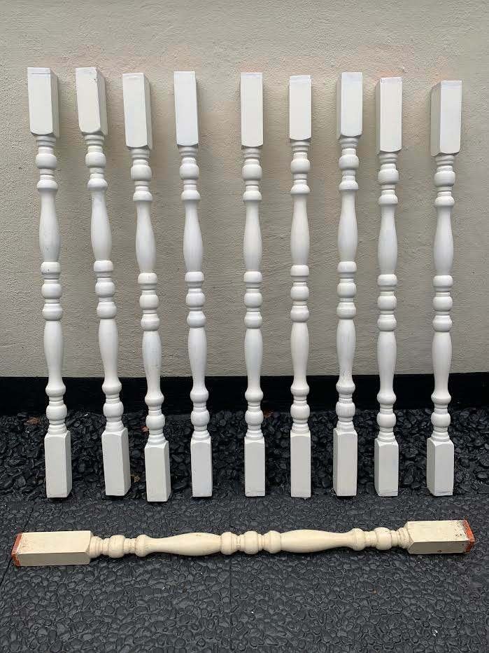 Te koop antieke balkon/trapspijlen 10 stuks, Timmerwerk of Zaagwerk