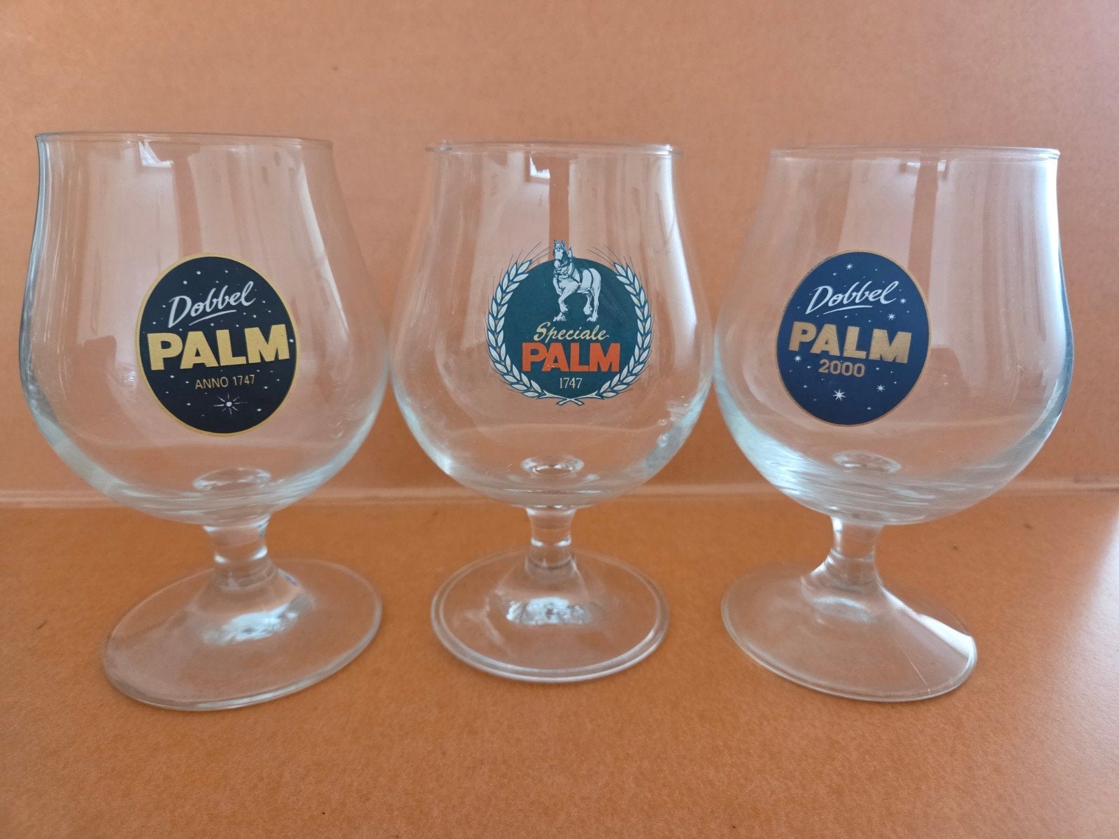 Set van 3 Palm bierglazen - Speciaal en Dubbel Palm, Ophalen of Verzenden, Meerkleurig, Overige merken, Glas