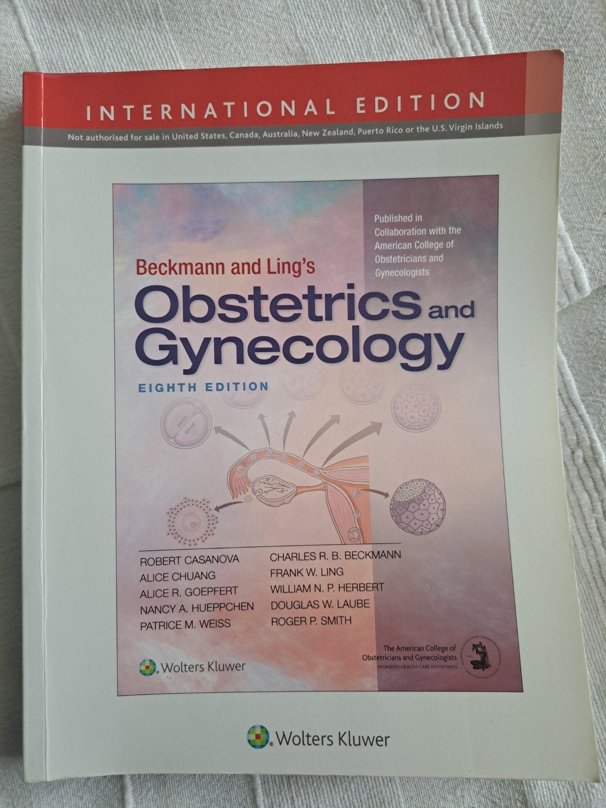 Beckmann and Ling's Obstetrics and Gynecology 8e, Ophalen of Verzenden, Beta, Zo goed als nieuw, WO